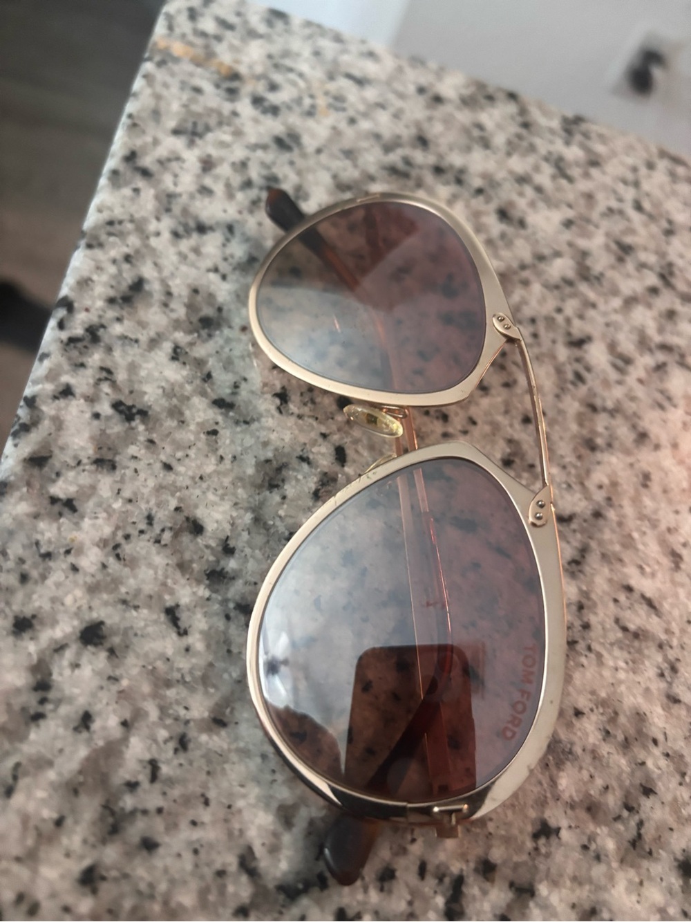 Authentic Tom Ford Gold Frame Sunglasses with Brown Lens Tint